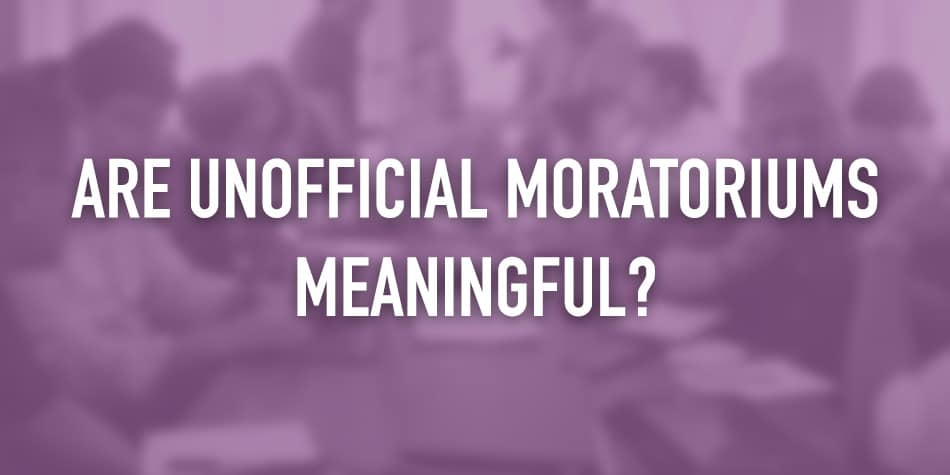 Are unofficial moratoriums meaningful?