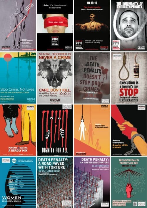 World day against the death penalty posters - mosaïc